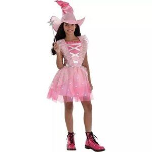 Child's Small 4-6 Pink Fairytale Witch Costume Dress Up